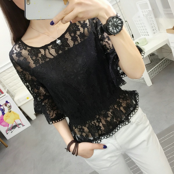レース フリルブラウス<