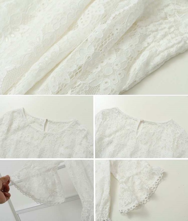 レース フリルブラウス<