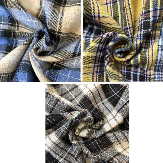 パッチワーク風　チェックオーバーシャツ