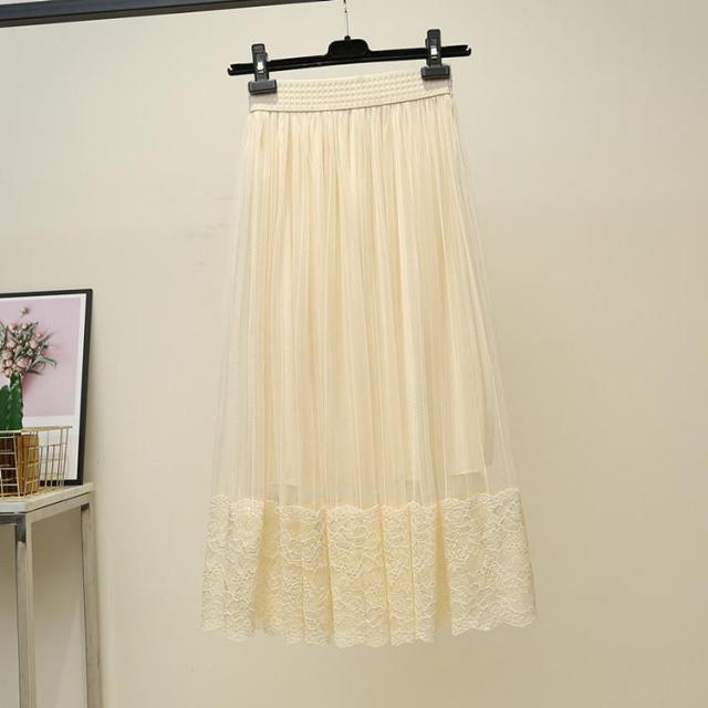 レース スカート ギャザースカート