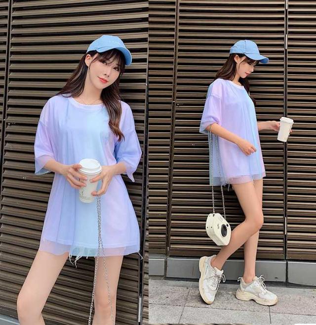 レインボーシースルーTシャツ