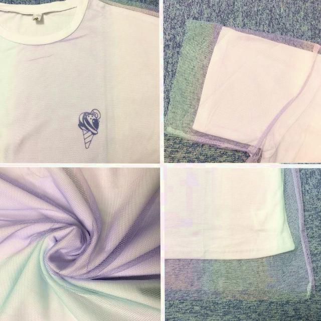 レインボーシースルーTシャツ