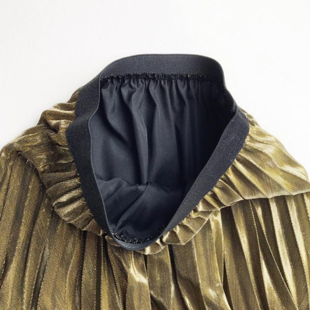 メタリックカラー プリーツスカート