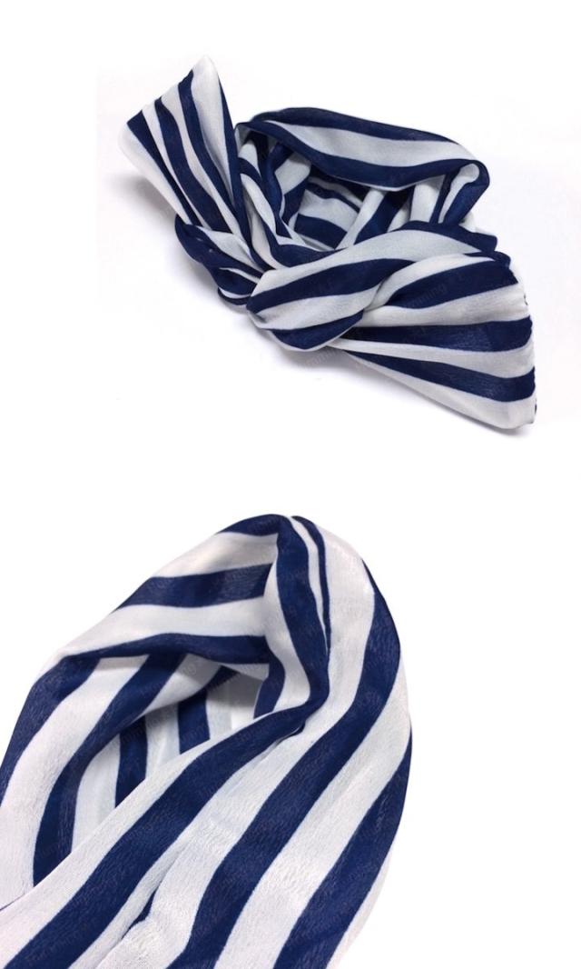 ストライプシフォン ワイヤー カチューシャ 