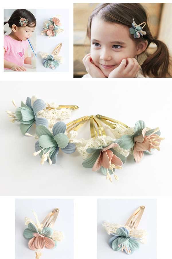 スエードフラワースリーピン