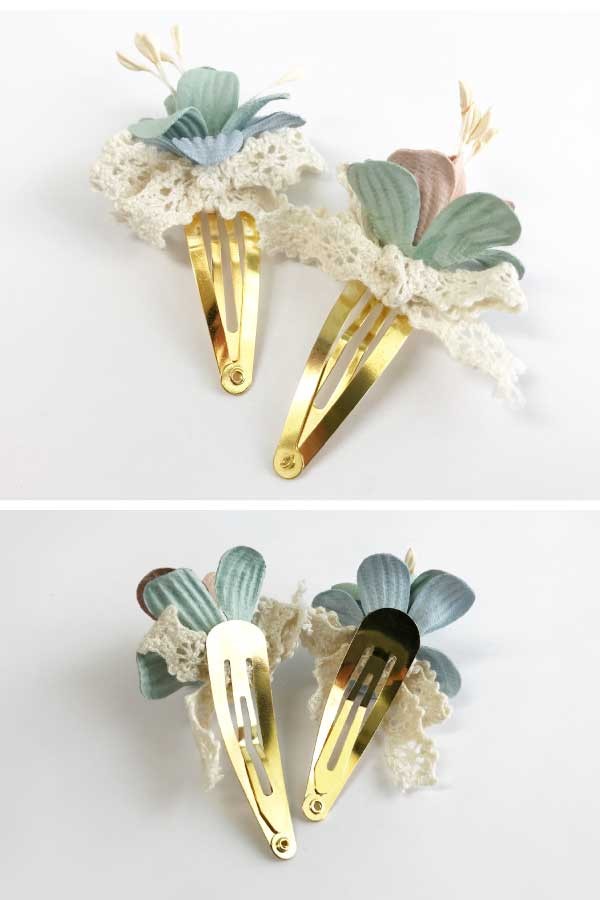 スエードフラワースリーピン