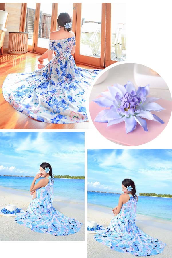 造花ヘアクリップダリア