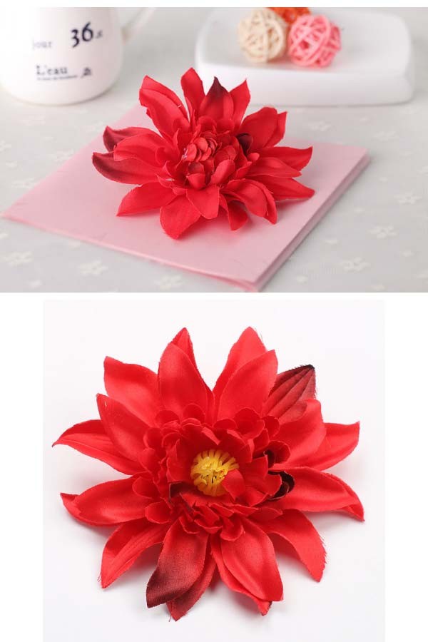 造花ヘアクリップダリア