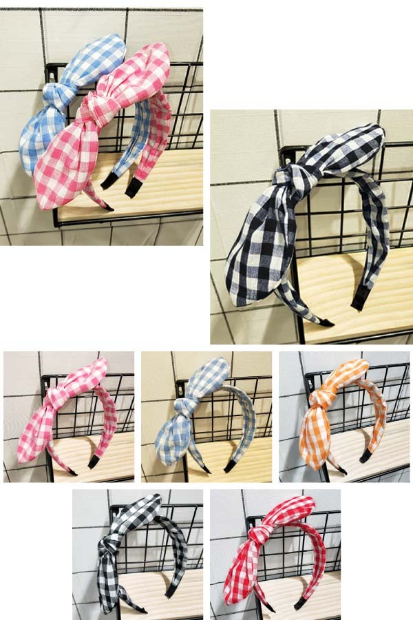 ギンガムチェックうさ耳カチュ