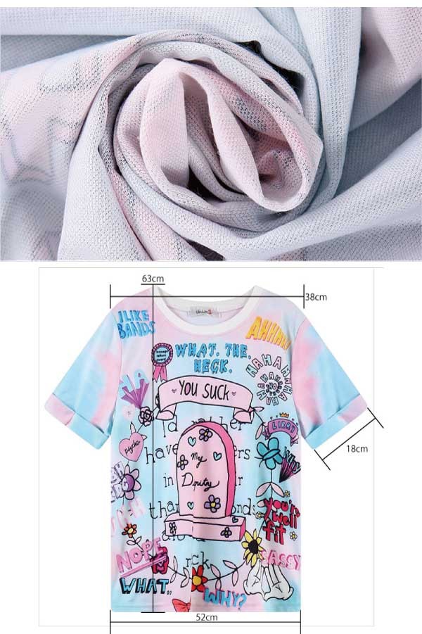 Tシャツ タイダイ ピンク&スカイブルー