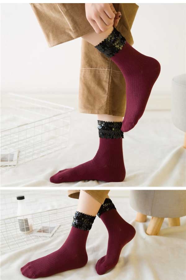 スパンコール アンクル ショートソックス