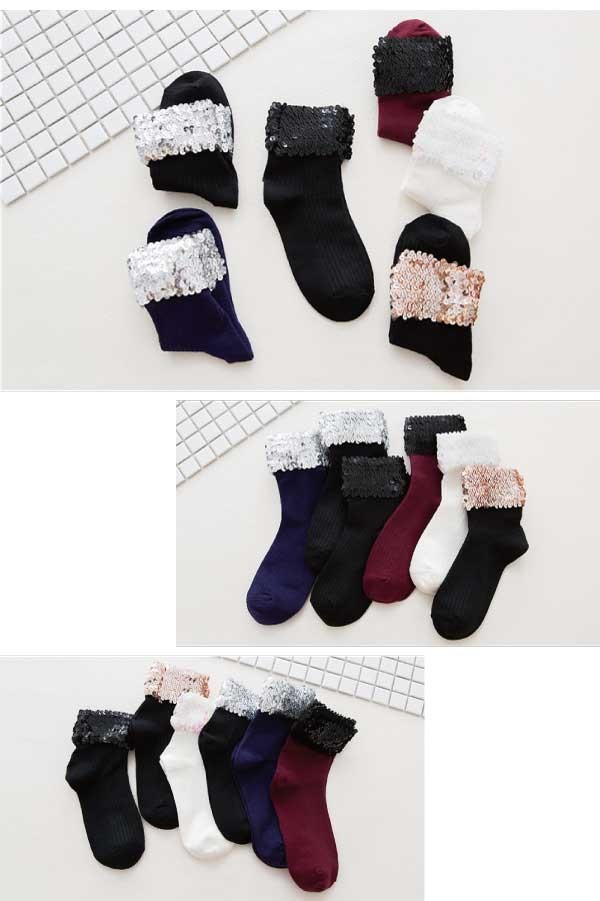 スパンコール アンクル ショートソックス