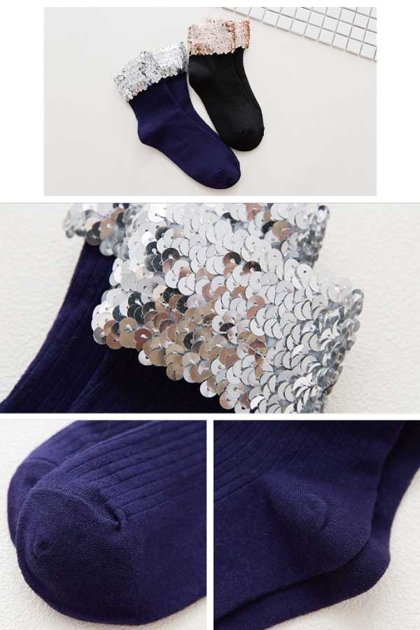スパンコール アンクル ショートソックス