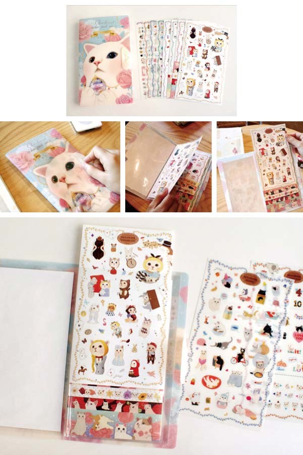 猫がかわいいシールブック
