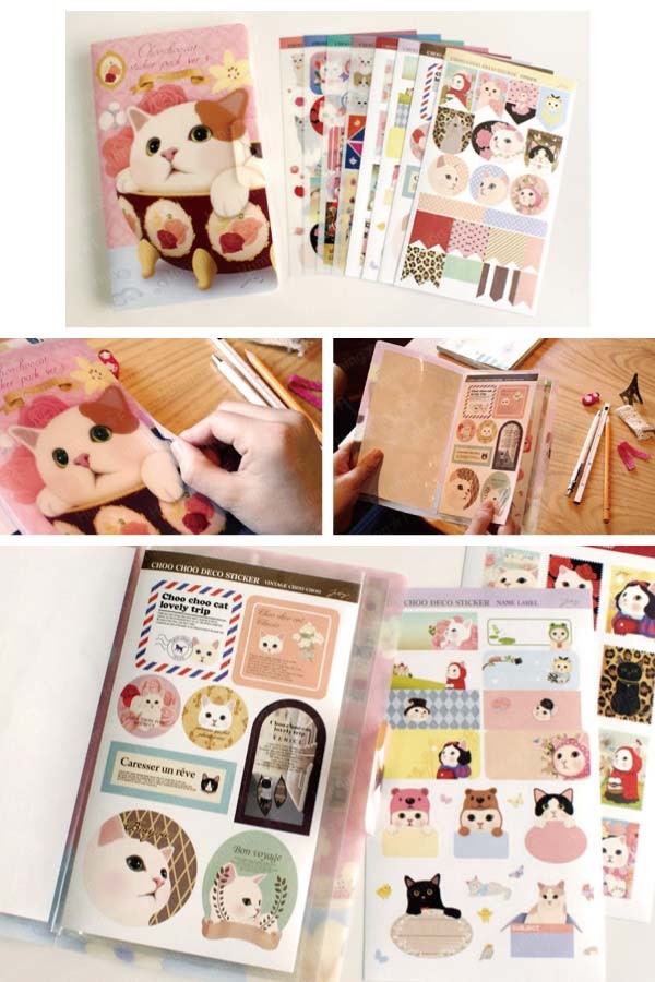 猫がかわいいシールブック
