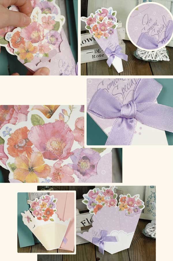 ブーケ型メッセージカード