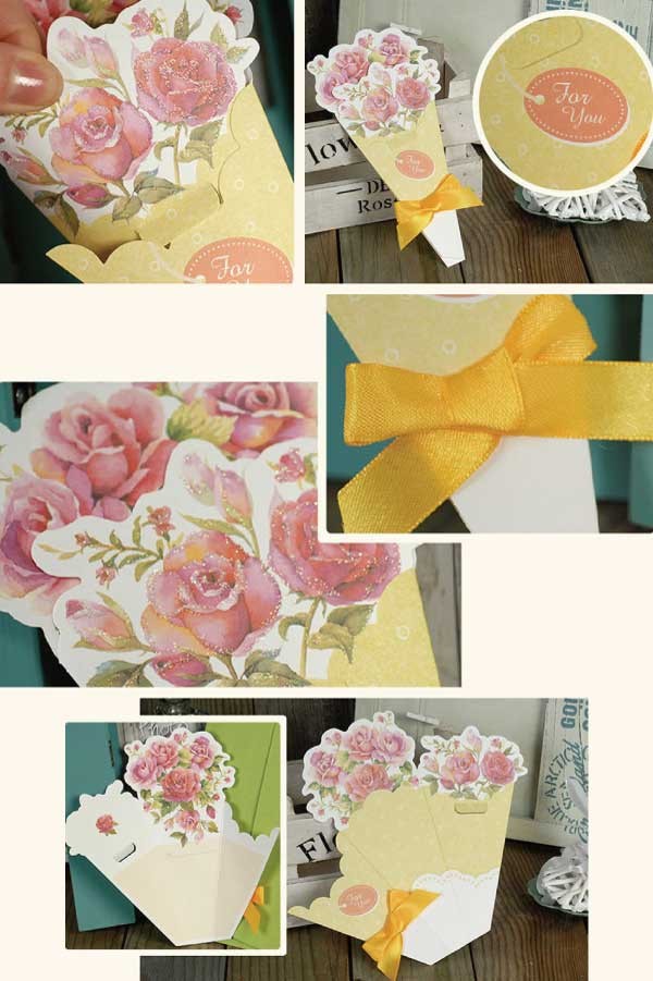 ブーケ型メッセージカード