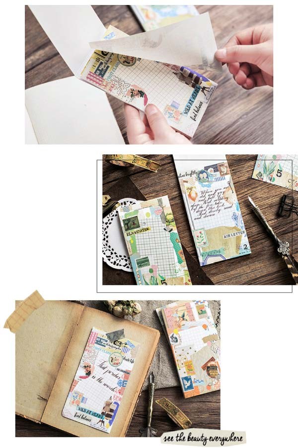 レトロ柄メモパッド