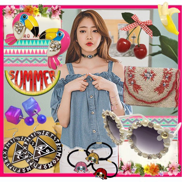 チェリーリボンヘアクリップ