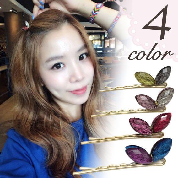 クリスタルリボンヘアピン