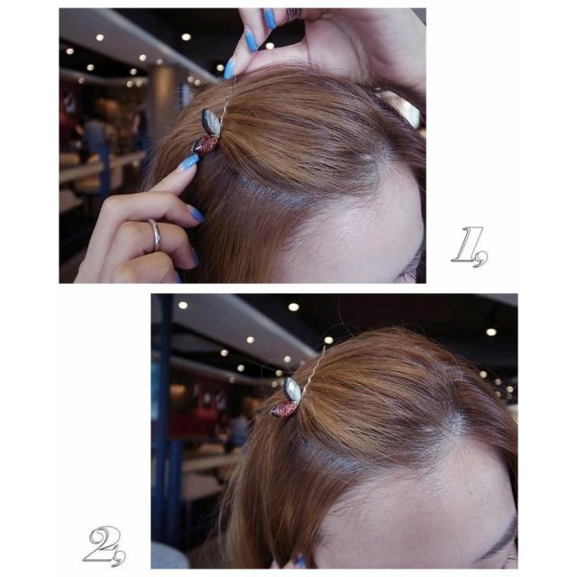 クリスタルリボンヘアピン