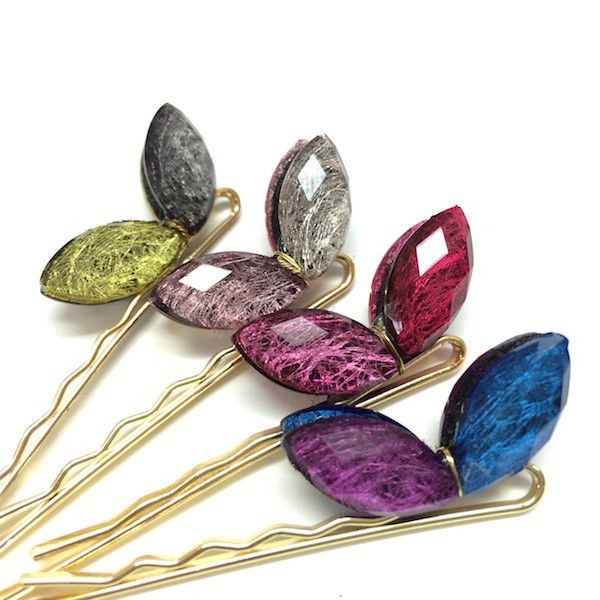 クリスタルリボンヘアピン