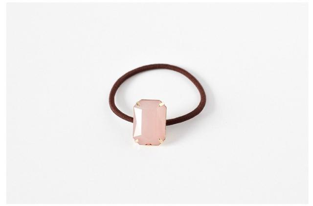 メタル リボン ビジュー ヘアゴム 