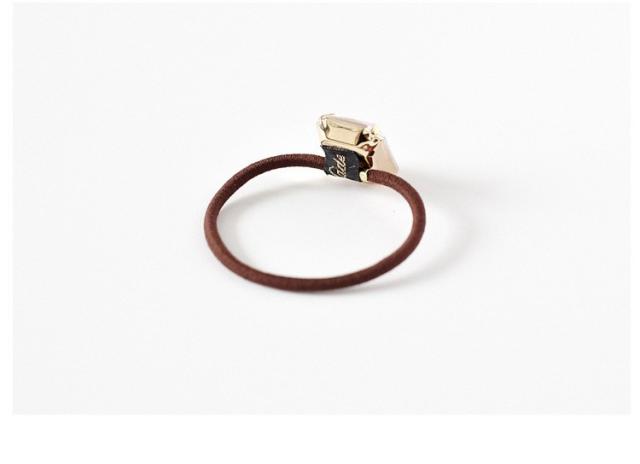 メタル リボン ビジュー ヘアゴム 