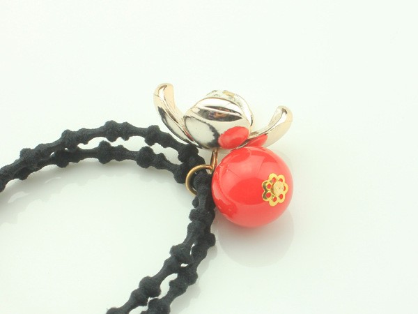 パールメタリックフラワー & パールビーズヘアゴム