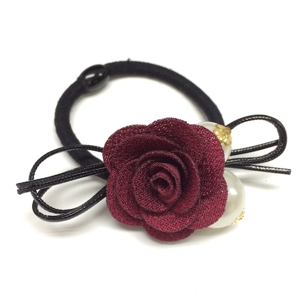 ローズパールリボンヘアゴム