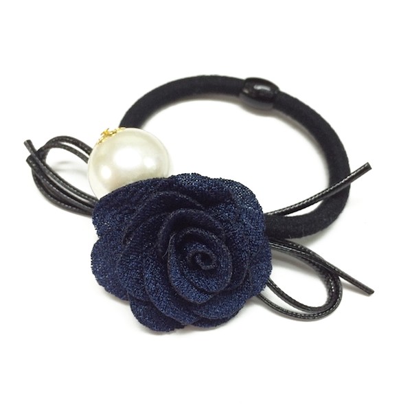 ローズパールリボンヘアゴム