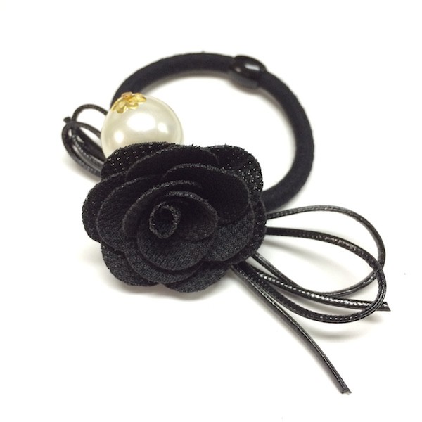 ローズパールリボンヘアゴム