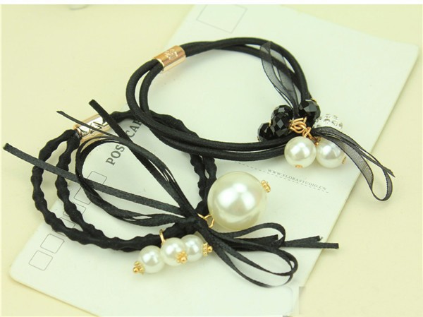 パール ビーズ ヘアゴム 