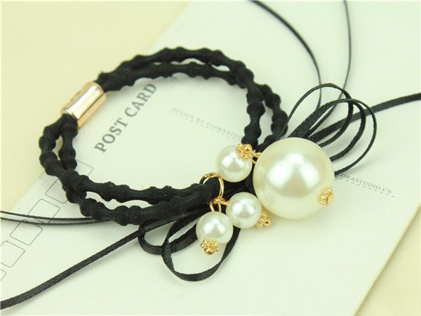 パール ビーズ ヘアゴム 