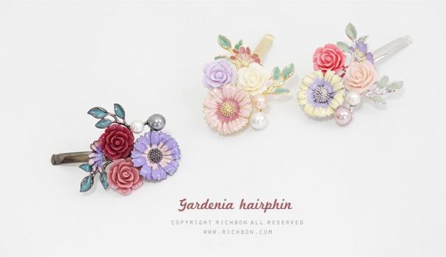 フラワーメタルヘアクリップ