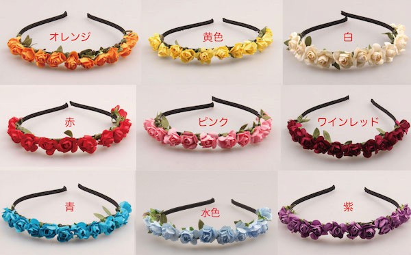 造花 細身 カチューシャ