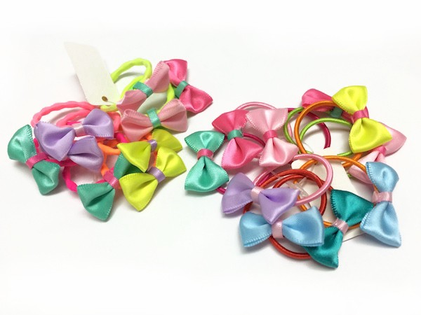 サテン リボン ヘアゴム 10Pset