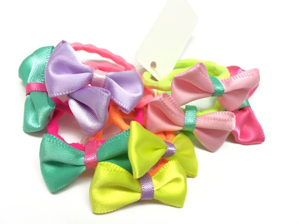 サテン リボン ヘアゴム 10Pset