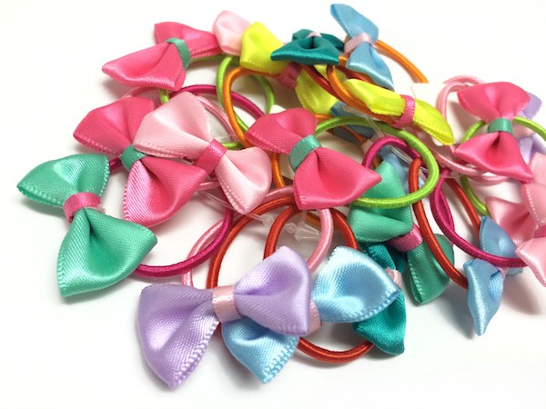 サテン リボン ヘアゴム 10Pset