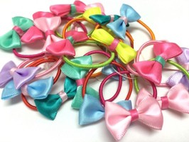 サテン リボン ヘアゴム 10Pset