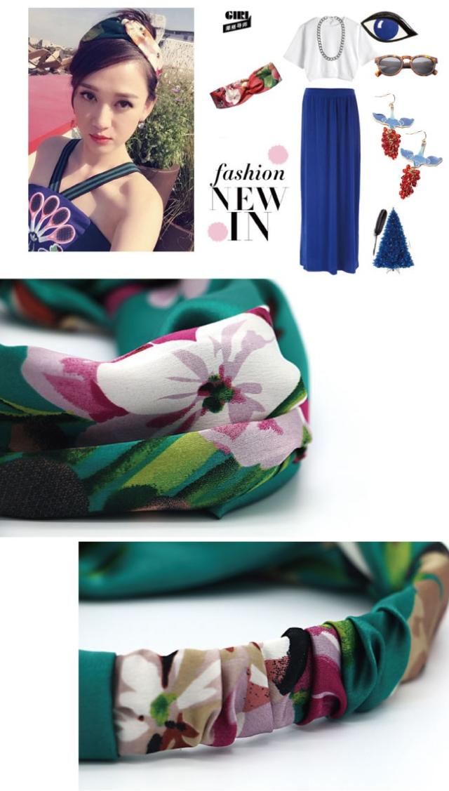 花柄 リゾート ヘアバンド