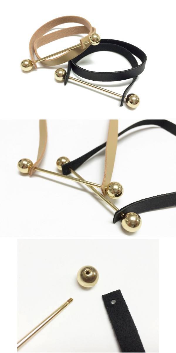 異素材の組み合わせがオシャレなレザー調チョーカー♪