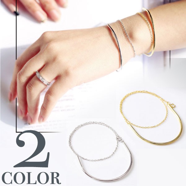 Silver 925 華奢見せ効果のシンプルブレスレット