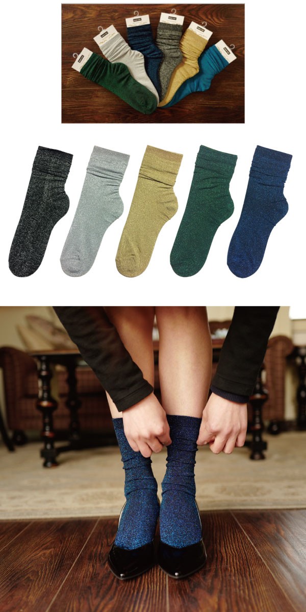 キラキララメが大人お洒落なショートソックス♪