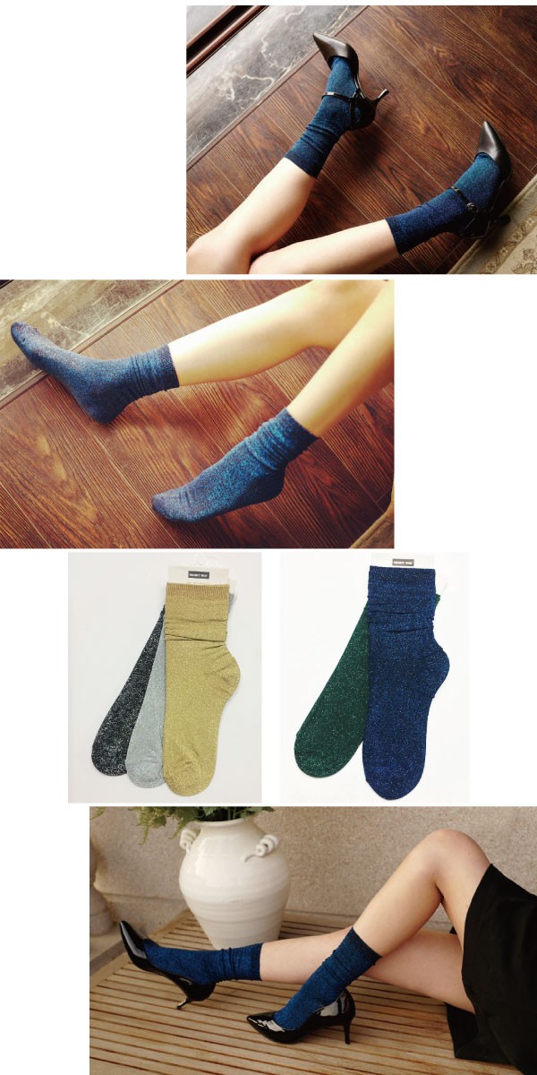 キラキララメが大人お洒落なショートソックス♪