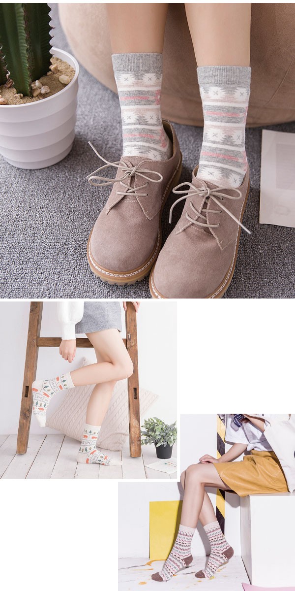 クリアケース付き北欧風アニマル靴下セット