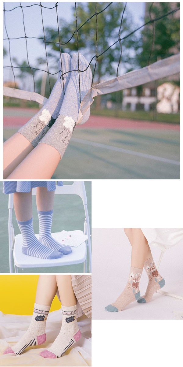 クリアケース付き北欧風アニマル靴下セット