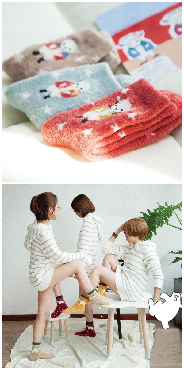 フワモコあったか♪アニマルルームソックス