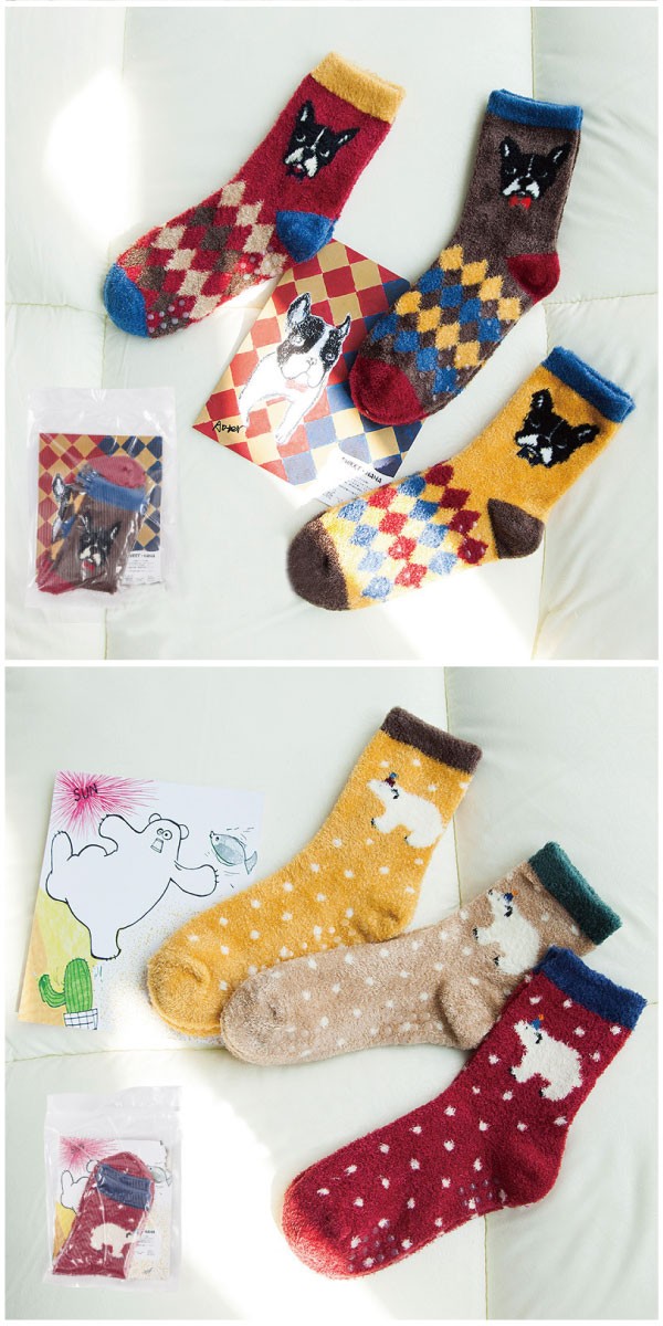 フワモコあったか♪アニマルルームソックス