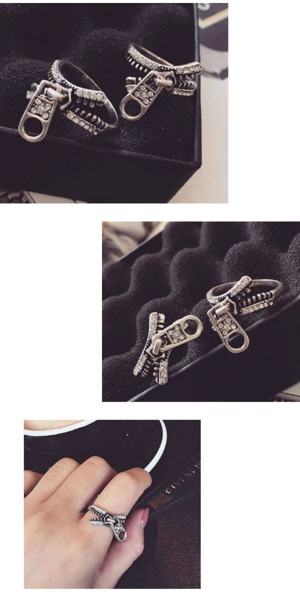 クリアストーンぎっしりファスナーリング♪